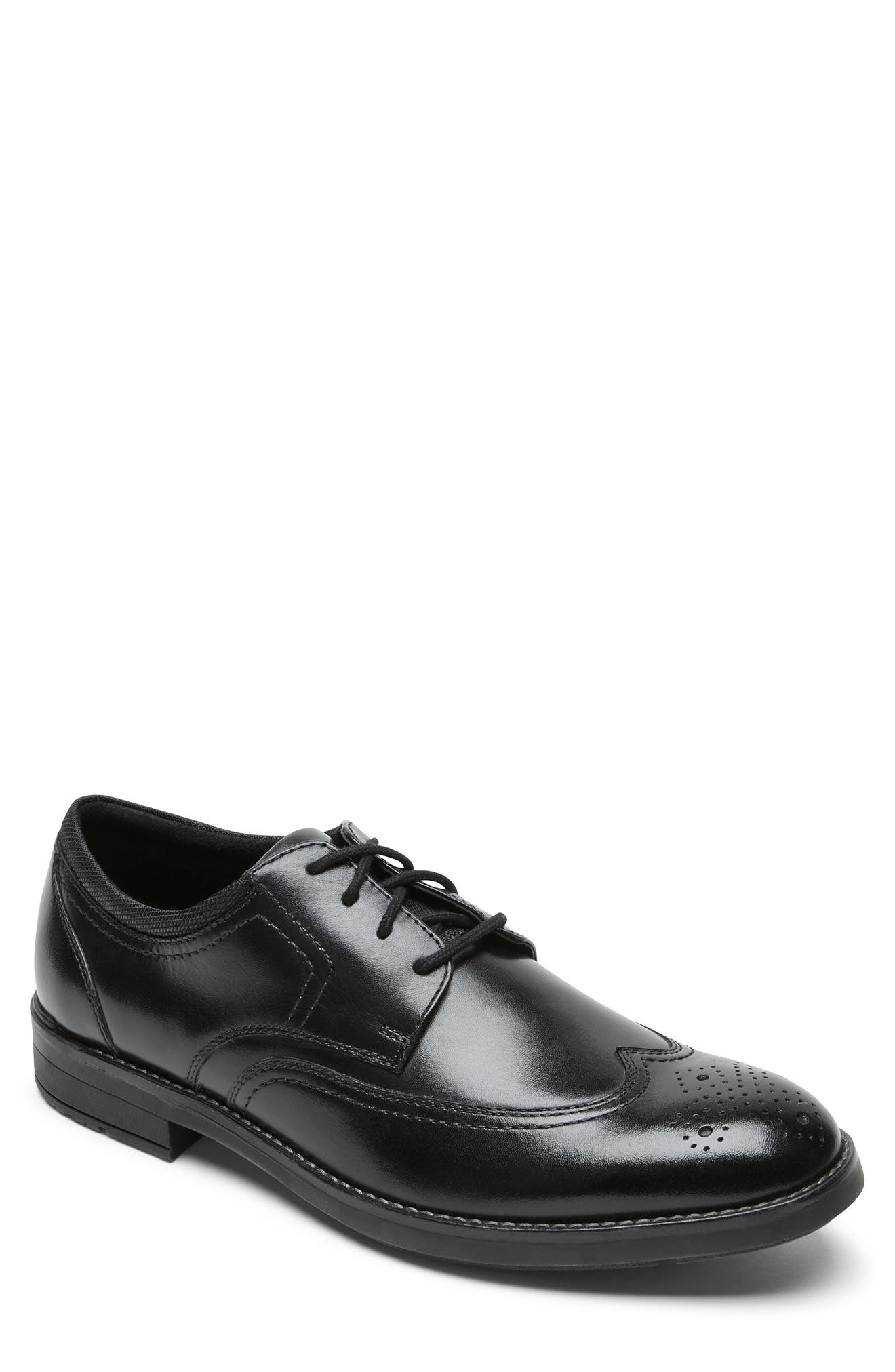 Pod Derby Mens Boys Formal Office School Slip On Black Leather Shoes Size 32-42